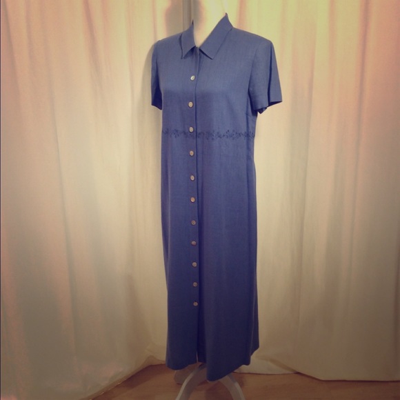 TALBOTS Linen Buttondown Shirt Style Dress - Picture 4 of 8
